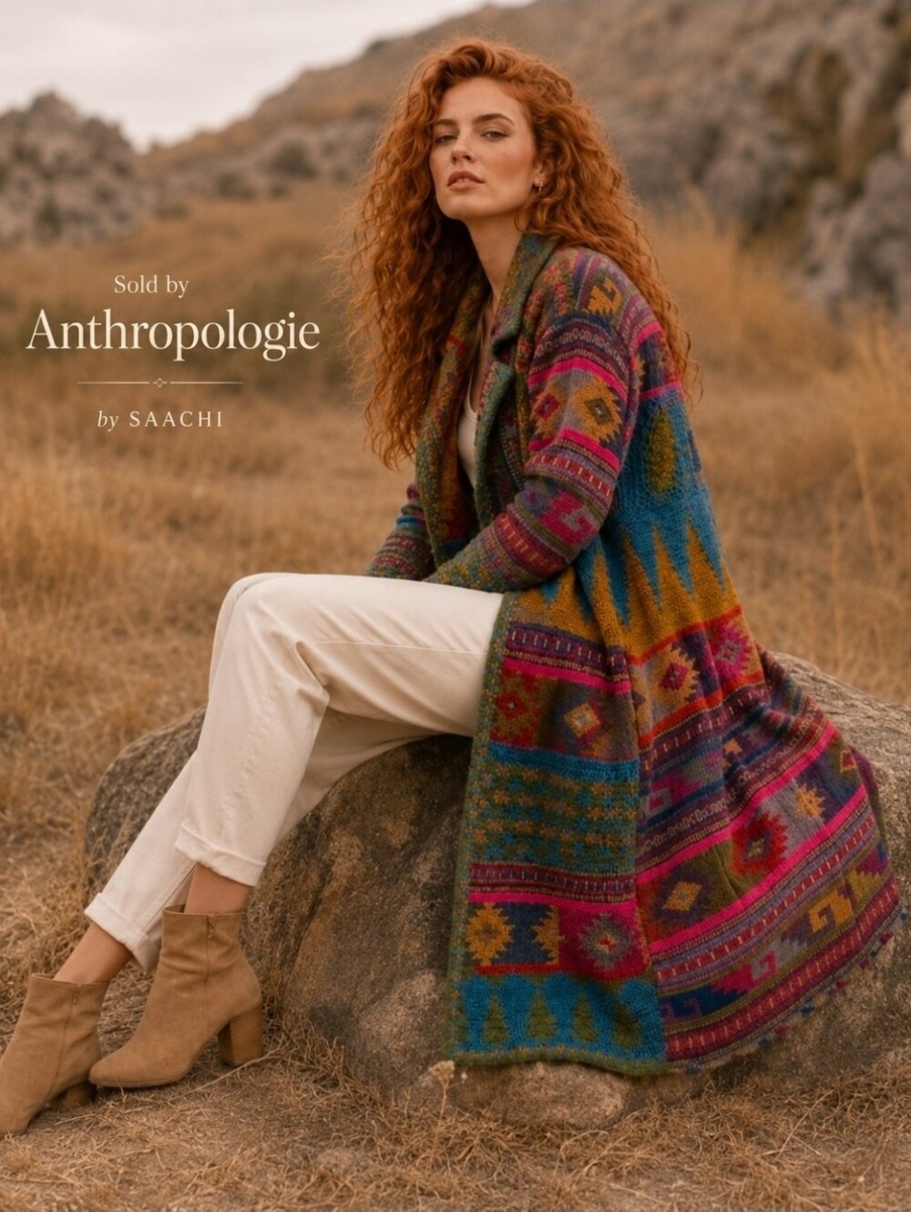 Anthropologie Aztec Embroidered Crochet Woven Jacket Small/Medium Pink SACCHI
